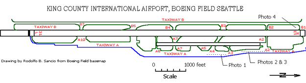 drawing of the King County International Airport, Boeing Field, Seattle
