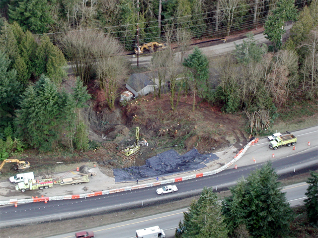 Landslide on Highway 101 - detail