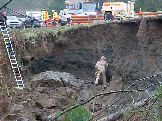 Landslide on Highway 101 - detail