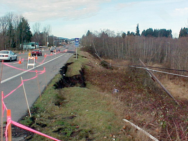 Slide in Eastern Olympia Road Embankment - detail