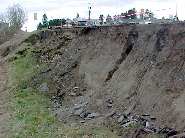 Slide in Eastern Olympia Road Embankment - detail