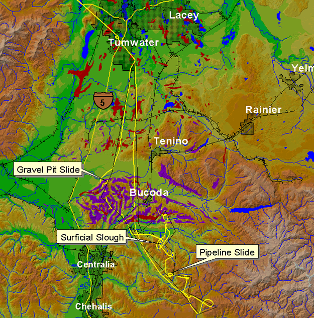 Budoca, WA area map