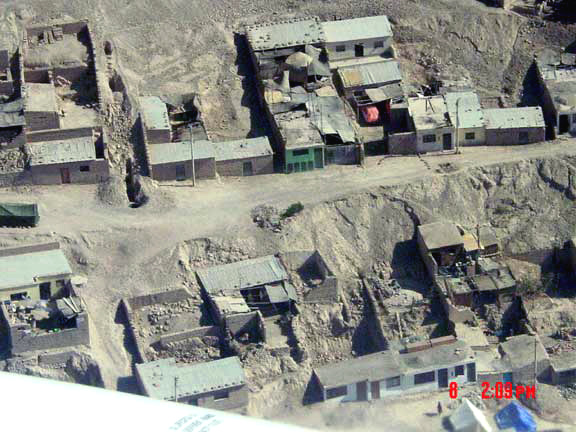 Typical damage to adobe construction in the city of Moquegua