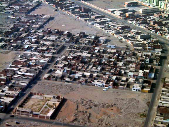 Aerial view of the city of Tacna